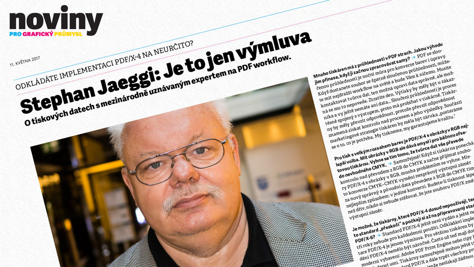 Stephan Jaeggi: Je to jen výmluva v Novinách pro grafický průmysl